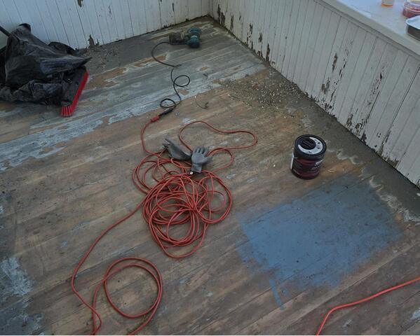 Patio Deck Painting before