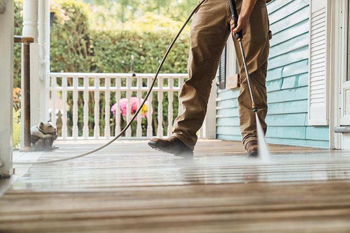Surv Local Power Washing a Deck