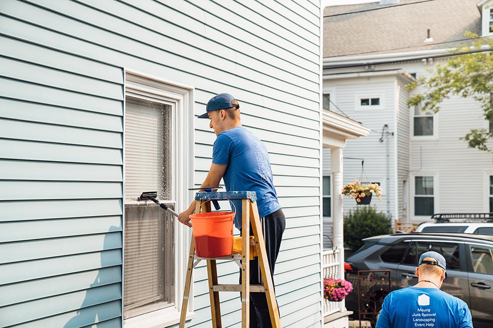 Surv team washing windows