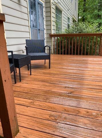 Patio deck pressure washing after