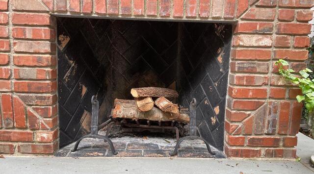 Outdoor Fireplace Painting before