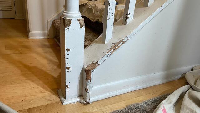Staircase Banister Repair before