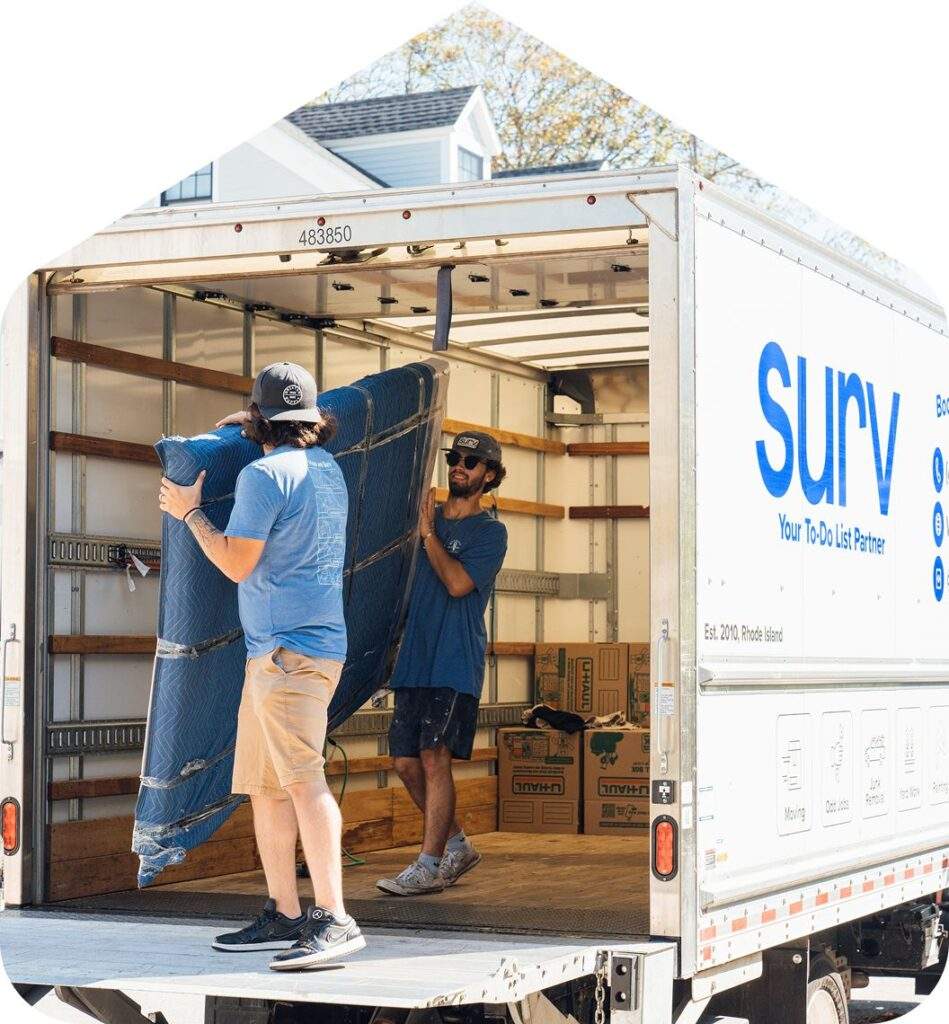 A crew loading up a moving truck