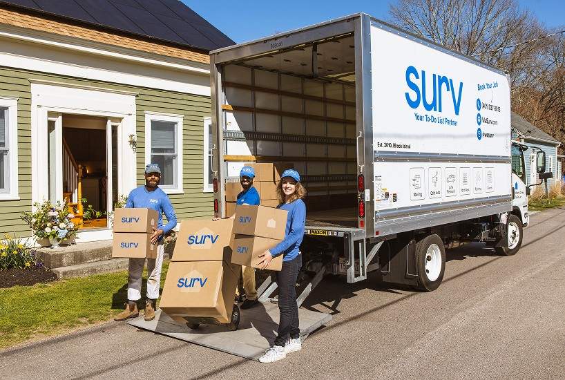 Unloading a moving truck