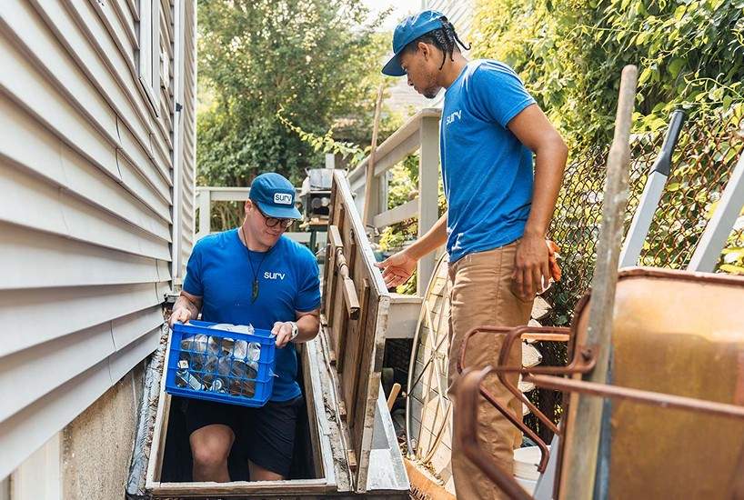 Removing junk from a basement