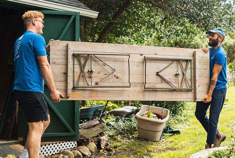 Hauling away a table