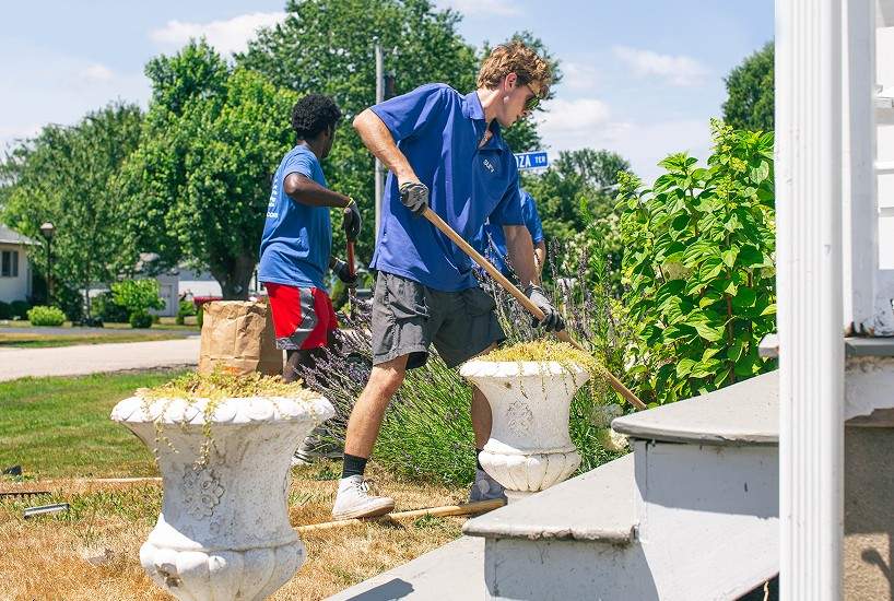 Working on a front yard